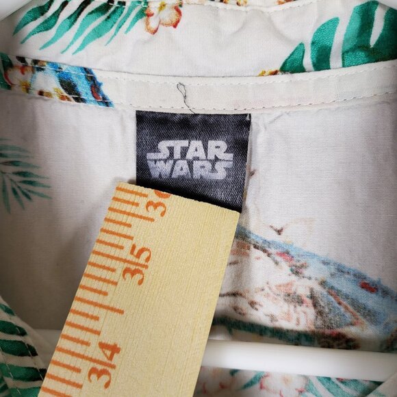 Star Wars Hawaiian Shirt, Chewbacca, Men's Medium Floral All Over Print Casual - Picture 8 of 14